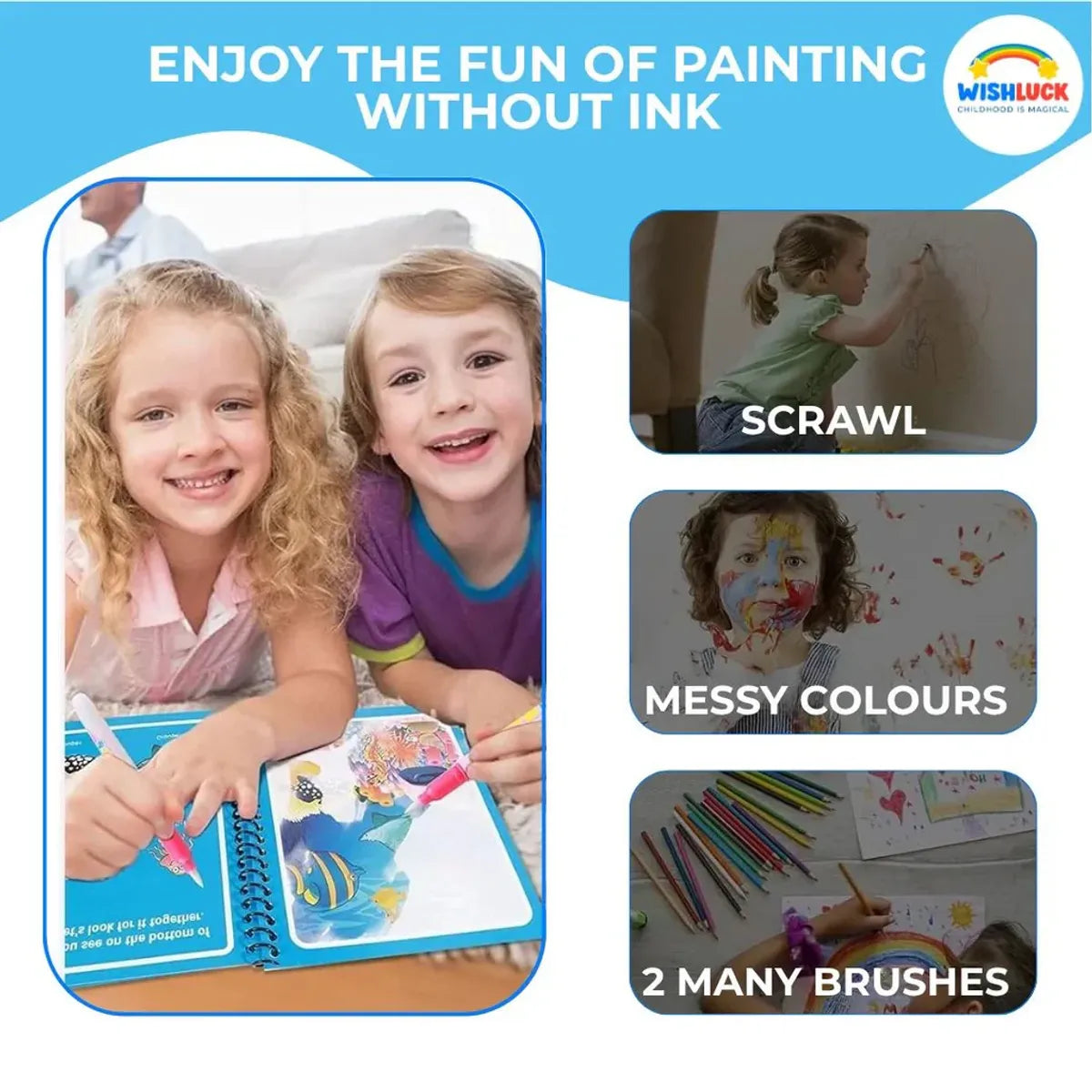 Magic Water Coloring Book - Mess-Free Creative Fun