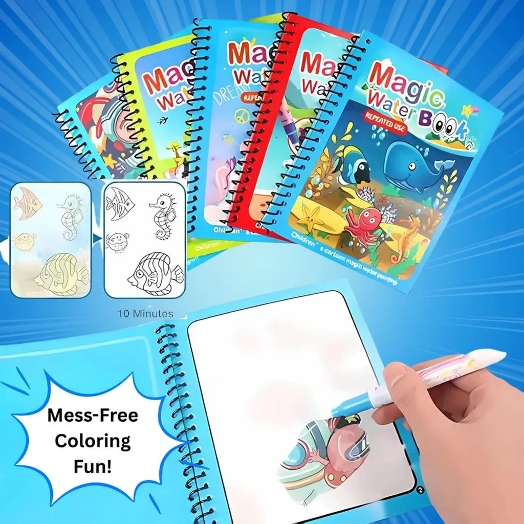 Magic Water Coloring Book - Mess-Free Creative Fun